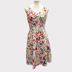 Boden A-Line Floral Dress w/bow